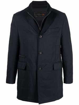 Короткое многослойное пальто Corneliani. Цвет: синий
