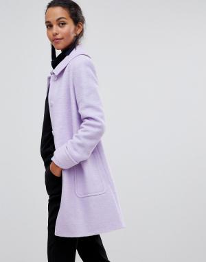 Расклешенное пальто с добавлением шерсти Helene Bermal-Фиолетовый Berman