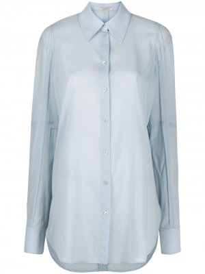 Удлиненная рубашка с классическим воротником Nina Ricci. Цвет: синий