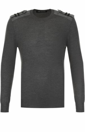 Пуловер из смеси шерсти и шелка с кашемиром Neil Barrett. Цвет: серый