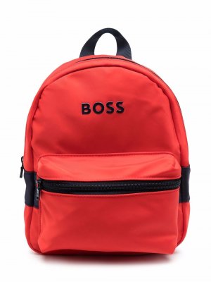 Рюкзак с нашивкой-логотипом BOSS Kidswear. Цвет: красный