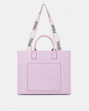 Большая сумка-шоппер La Rue темно-лилового цвета, сиреневый Tous