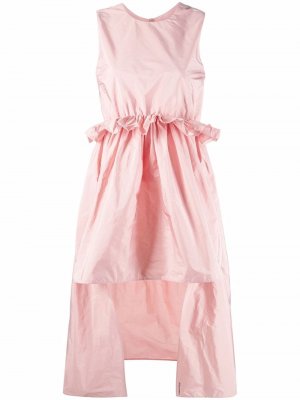 Расклешенное платье с асимметричным подолом RED Valentino. Цвет: розовый