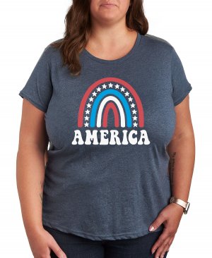 Модная футболка с рисунком Americana больших размеров , синий Air Waves