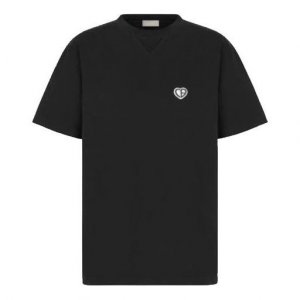 Футболка Men's DIOR SS22 Plain Weave Knit Loose Short Sleeve Black T-Shirt, черный