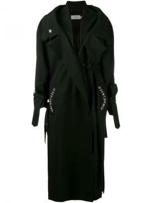Пальто с декоративной отделкой карманом Preen By Thornton Bregazzi. Цвет: чёрный