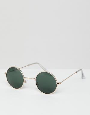 Круглые солнцезащитные очки -Золотой 7X