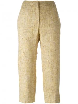 Укороченные твидовые брюки Chanel Vintage. Цвет: телесный