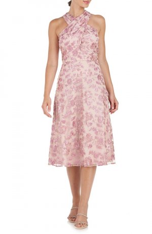 Коктейльное платье миди с пайетками и цветочным принтом Amy JS COLLECTIONS