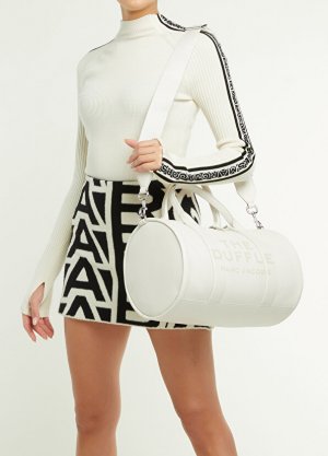 Большая белая женская кожаная дорожная сумка Marc Jacobs