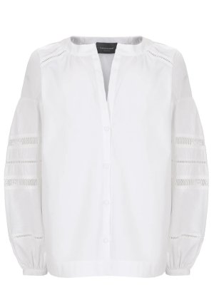 Блуза хлопковая LORENA ANTONIAZZI. Цвет: белый