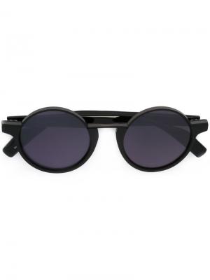 Солнцезащитные очки в круглой оправе Yohji Yamamoto. Цвет: черный
