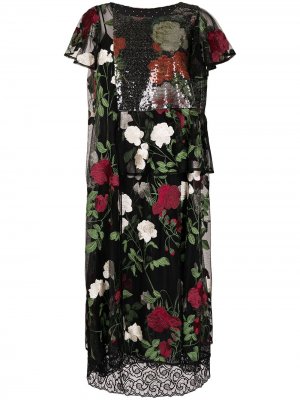 Платье-трапеция с цветочным принтом Antonio Marras. Цвет: черный