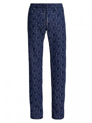 Широкие джинсы унисекс с монограммой на шнуровке , цвет indigo monogram Ludovic De Saint Sernin