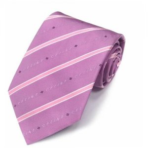 Шелковый итальянский галстук в розовую полоску Celine 820676
