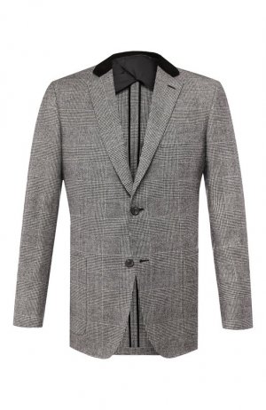 Пиджак из смеси шерсти и кашемира Brioni. Цвет: серый
