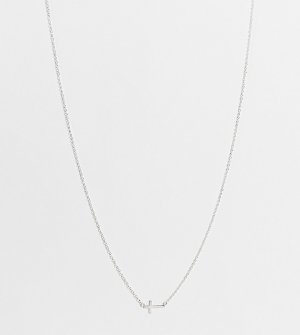 Серебряное ожерелье-чокер с подвеской в виде крестика -Серебристый Kingsley Ryan Curve