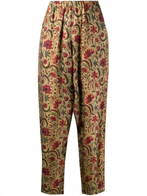 Зауженные брюки с цветочным принтом Uma Wang. Цвет: нейтральные цвета