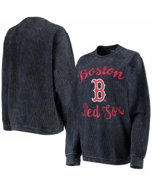 Женский темно-синий удобный вельветовый пуловер с надписью Boston Red Sox Script , G-III 4Her by Carl Banks
