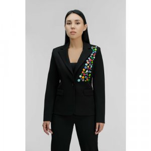 Пиджак , размер 46, черный IZ13. Цвет: черный
