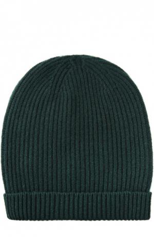Кашемировая шапка с отворотом malo. Цвет: темно-зеленый