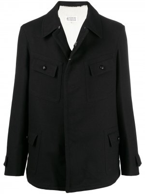 Куртка-рубашка с заостренным воротником Maison Margiela. Цвет: черный
