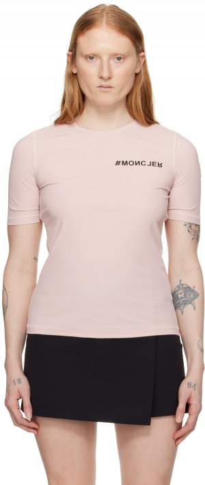 Розовая футболка Maglia Moncler Grenoble
