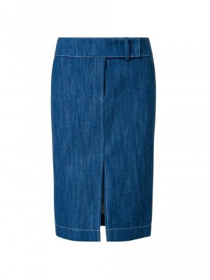 Джинсовая юбка-миди с поясом на талии Akris punto, синий Punto