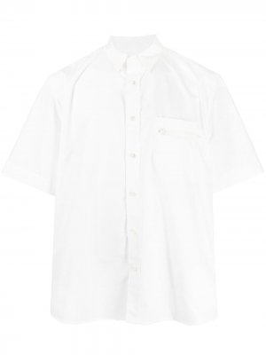 Рубашка оверсайз с короткими рукавами sacai. Цвет: белый