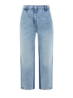 Укороченные джинсы colorblock из органического денима KARL LAGERFELD. Цвет: голубой