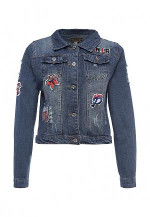 Куртка джинсовая QED London. Цвет: синий