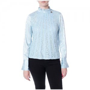 Блуза , размер L, белый, голубой Roberta Biagi. Цвет: белый