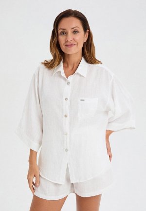 Рубашка домашняя Norveg HomeStory Linen. Цвет: белый