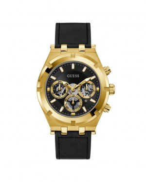 Мужские часы Continental GW0262G2 из кожи с черным ремешком , черный Guess