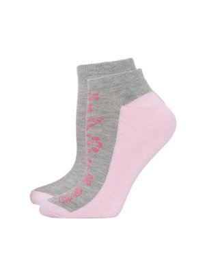 Набор из 2 мягких носков-невидимок josie с цветочным принтом Natori Grey pink