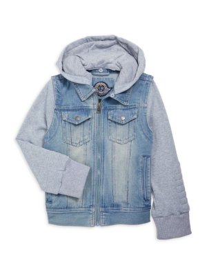 Джинсовая куртка с капюшоном для маленького мальчика , цвет Medium Wash Blue Urban Republic
