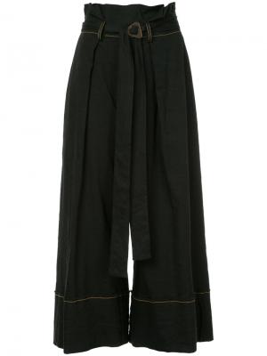 Укороченные широкие брюки Kitx. Цвет: чёрный