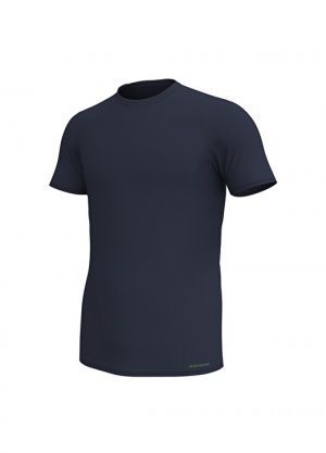 Однотонная темно-синяя мужская футболка с круглым вырезом Blackspade