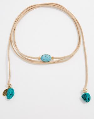 Ожерелье-чокер со стразами Swarovski Krystal. Цвет: золотой
