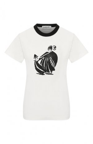 Хлопковая футболка Lanvin. Цвет: чёрно-белый