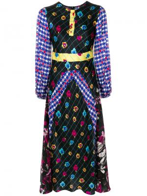 Платье с узором и длинными рукавами Duro Olowu. Цвет: чёрный