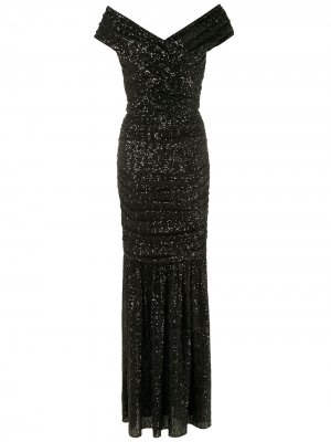 Длинное платье с пайетками Dolce & Gabbana. Цвет: черный