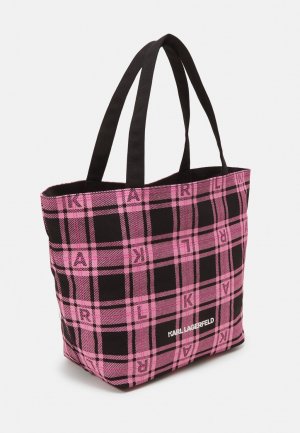 Большая сумка KARL LAGERFELD IKONIK VARSITY TOTE, цвет pink multi