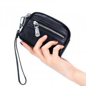 Женский мини-кошелек большой емкости с двойной молнией, многофункциональная сумка, сумка для монет, клатч VIA ROMA