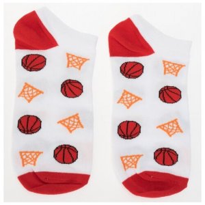 Носки короткие Баскетбол KW009-000770 Мультиколор 40-45 Kawaii Factory. Цвет: оранжевый/белый