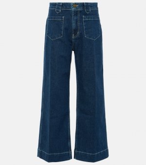 Укороченные прямые джинсы с высокой посадкой , синий Frame