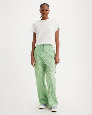 Женские брюки-карго-трансформеры Levi's, зеленый Levi's. Цвет: зеленый