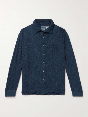 Клетчатая рубашка из сирсакера BLUE JAPAN, нави Japan