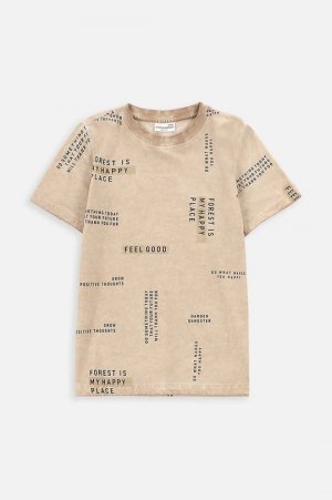 Детская хлопковая футболка, бежевый Coccodrillo