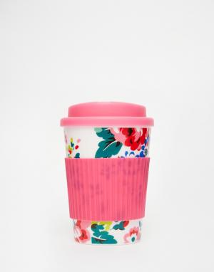 Дорожная чашка с цветочной отделкой Cath Kidston. Цвет: белый